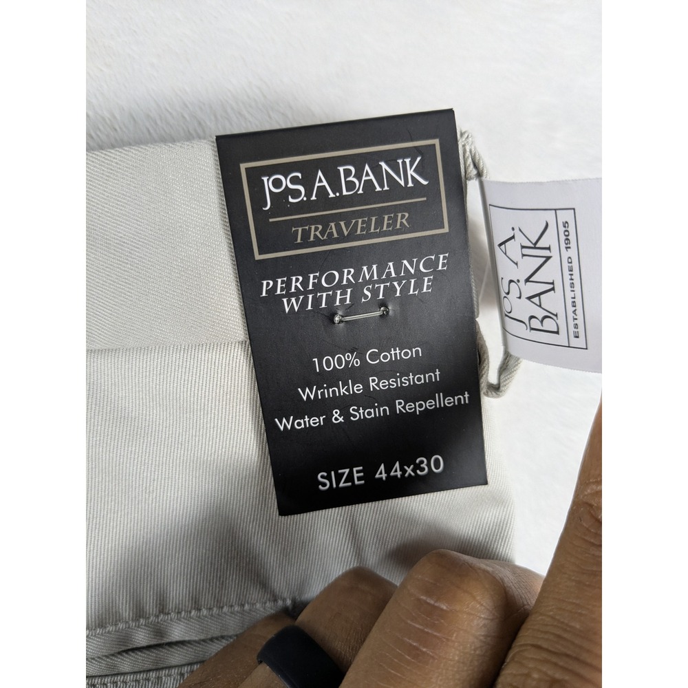 NWT $120 Jos. A. Bank Traveler Mens 44x30 Khaki Cotton Wrinkle Resistant Pants - Picture 6 of 8